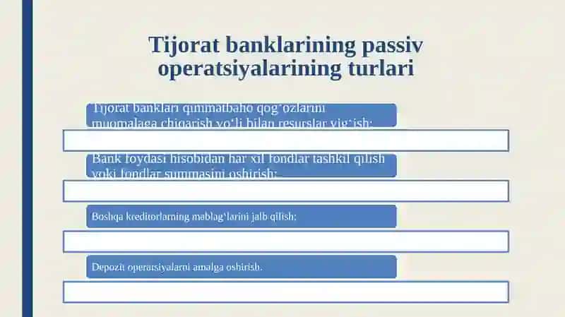 Tijorat banklarining passivlarini barqarorligini takomillashtirish yo’llari 4