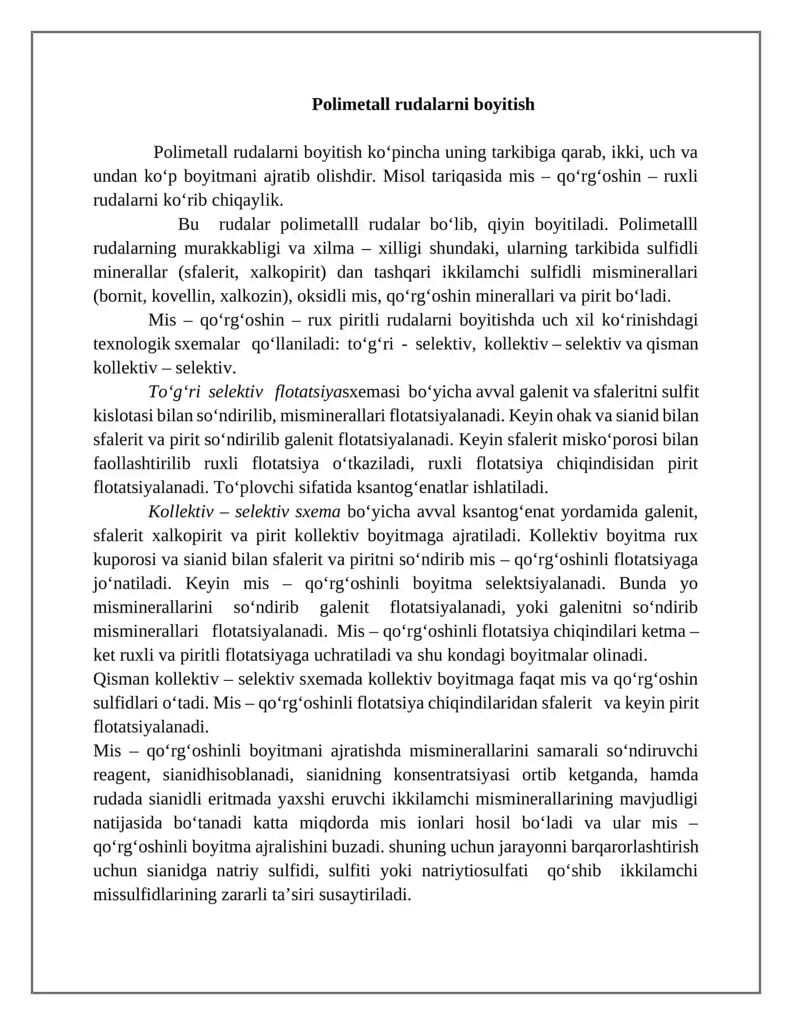 Polimetall rudalarni flotatsion sxemasi 4