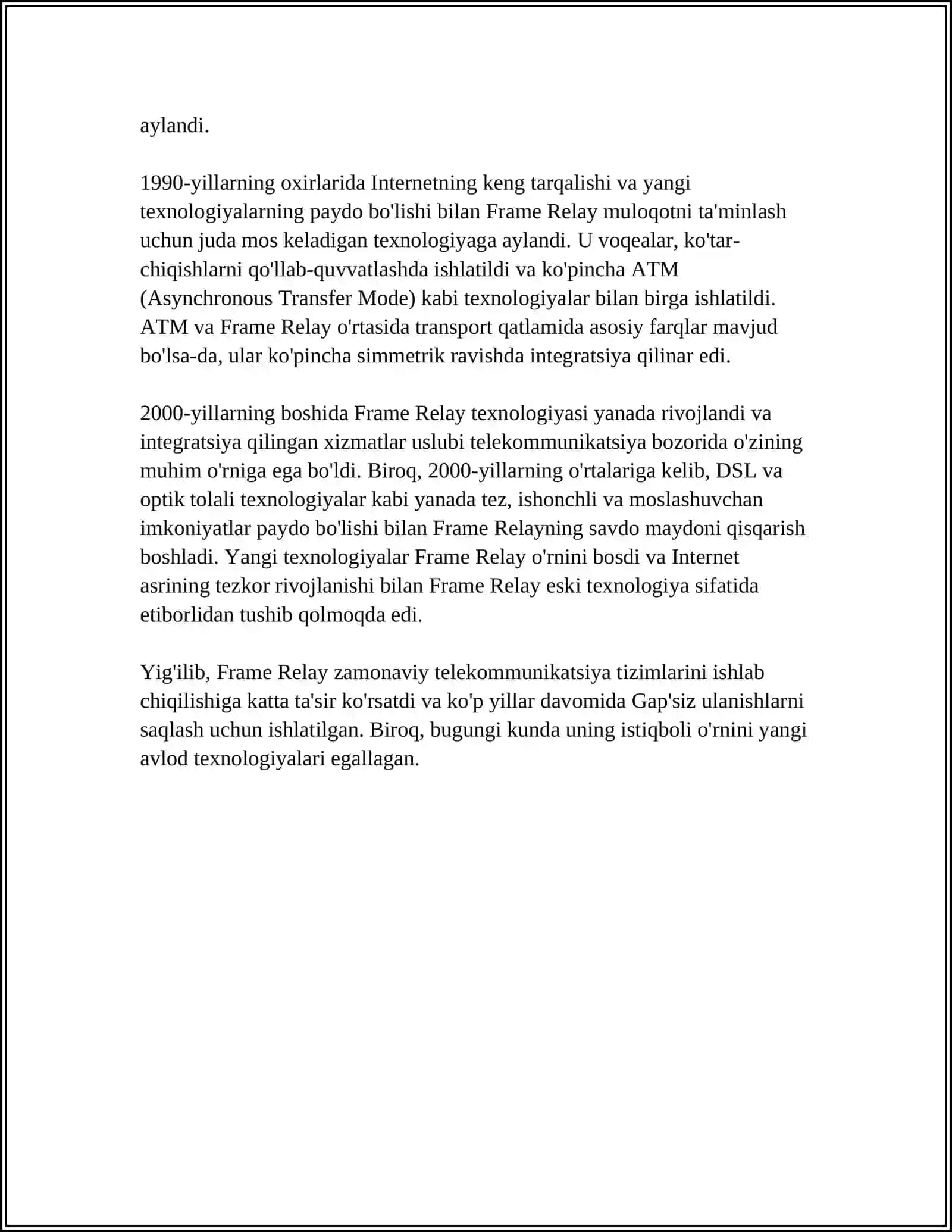 FRAME RELAY TEXNOLOGIYASI 4