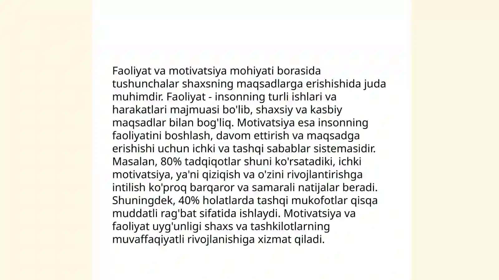 Xorij psixologiyasida motiv va motivatsiya muamosi 4