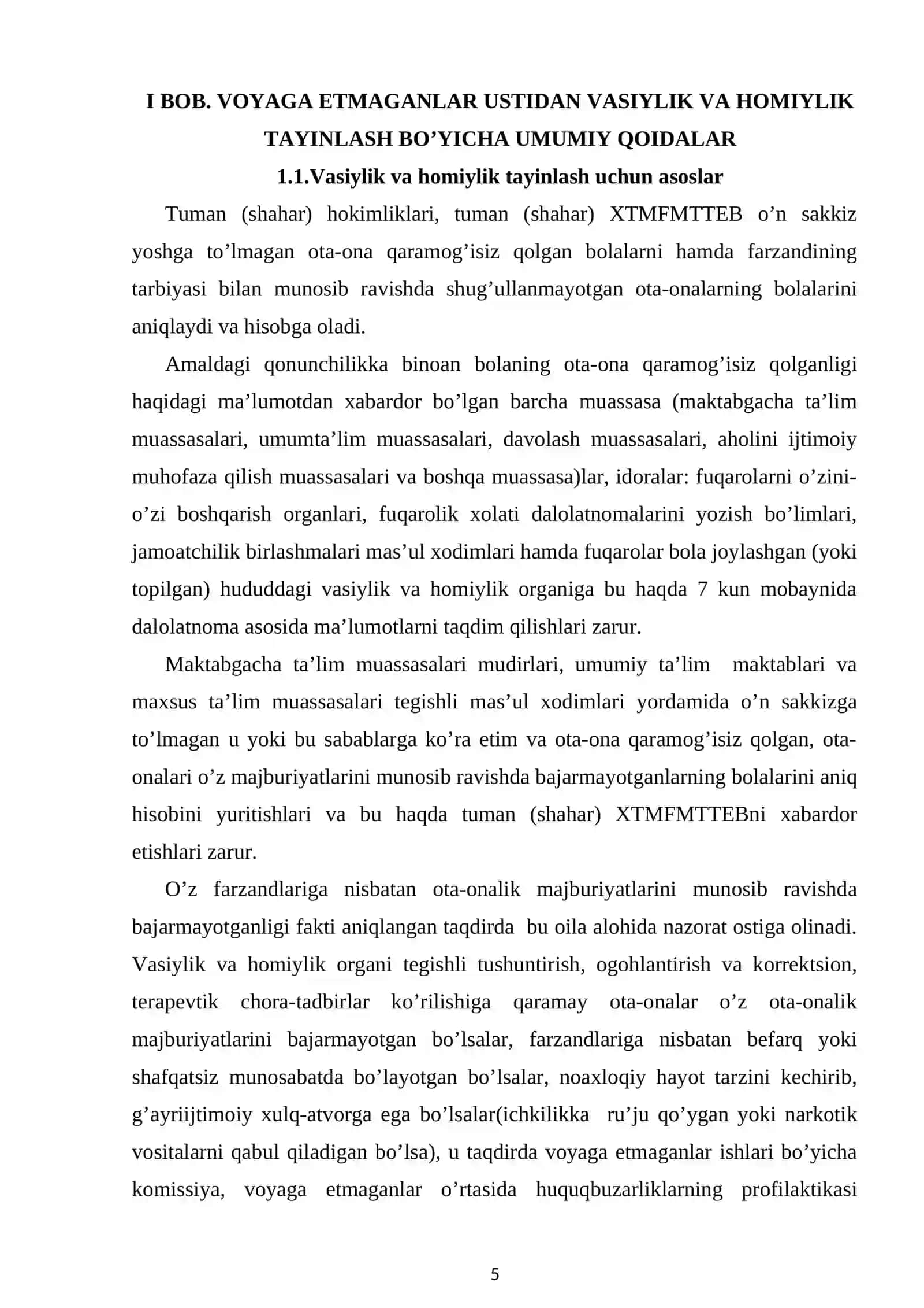 VASIYLIKDAN MAXRUM BOLISH XAVFI BOLGAN BOLALAR BILAN IJTIMOIY ISH 4