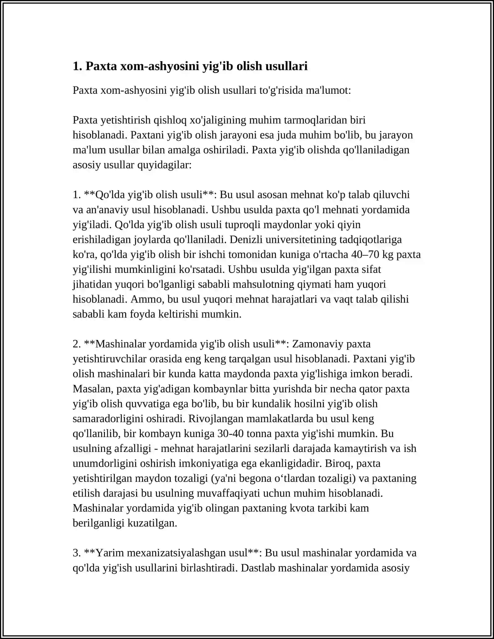 Paxta Xom-Ashyosi Saqlash va Qayta Ishlash Texnologiyasi 4