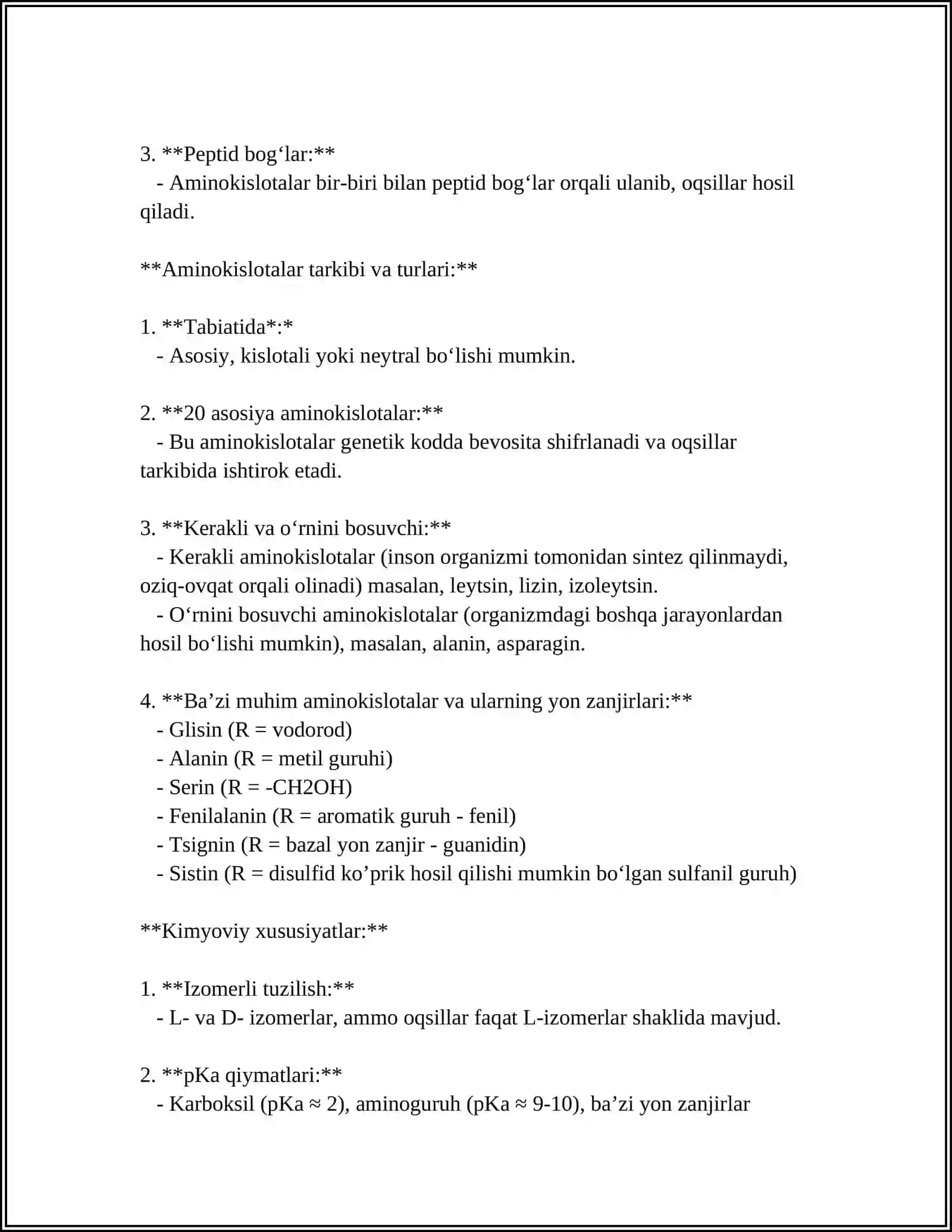 ALFA-AMINOKISLOTALAR-KOFERMENTLAR, GORMONLAR VA VITAMINLARNING TARKIBIY QISMI SIFATIDA 4