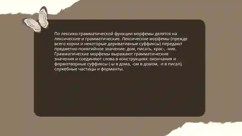 Основания классификации морфем 4