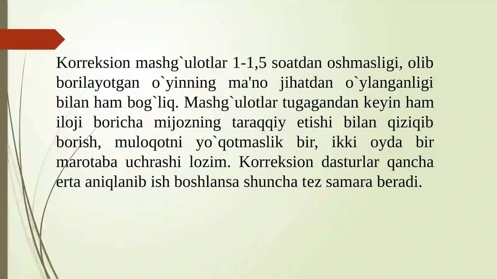 Psixokorreksion dastur tuzishning asosiy tamoyillari (konsultatsiya) 4