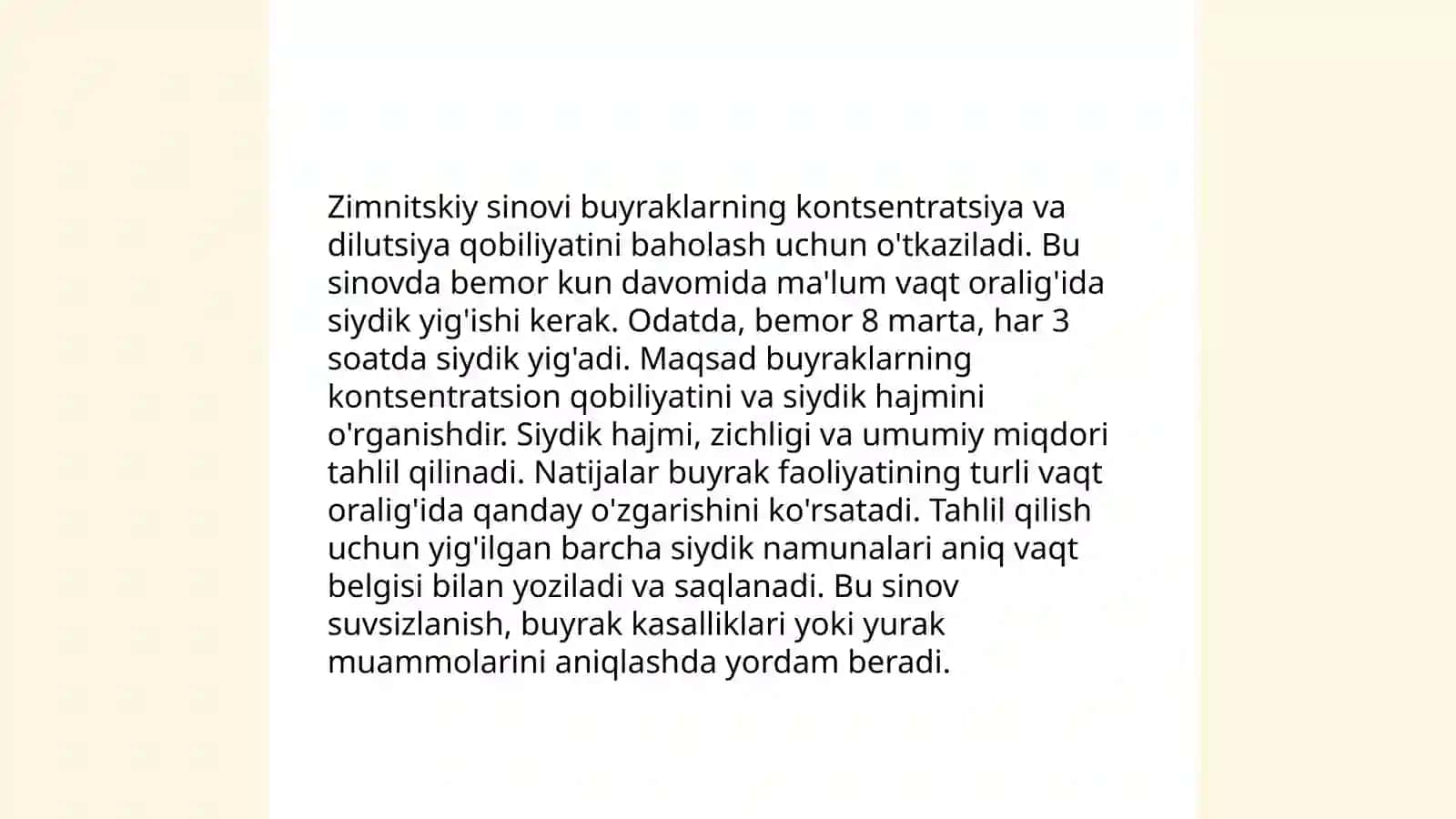 Siydik tahlillari interpretatsiyasi (Zimniskiy, Nechiporenko) 4