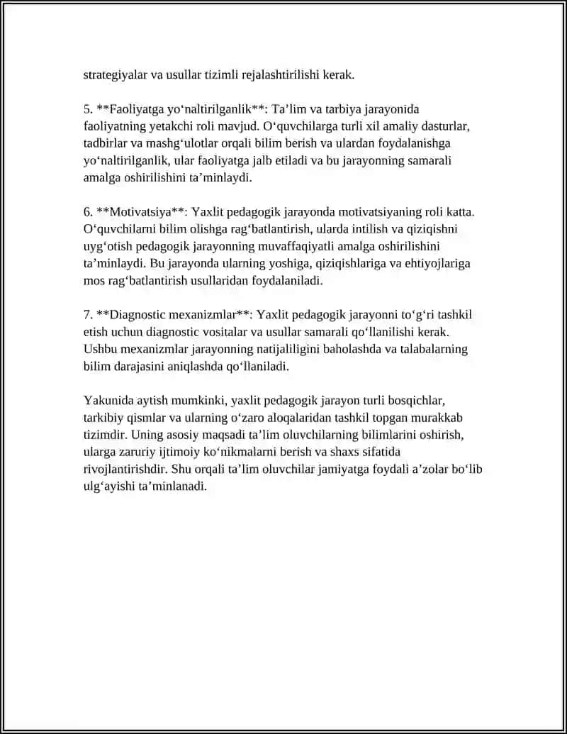Yaxlit Pedagogik Jarayon va uning Etaplari 4