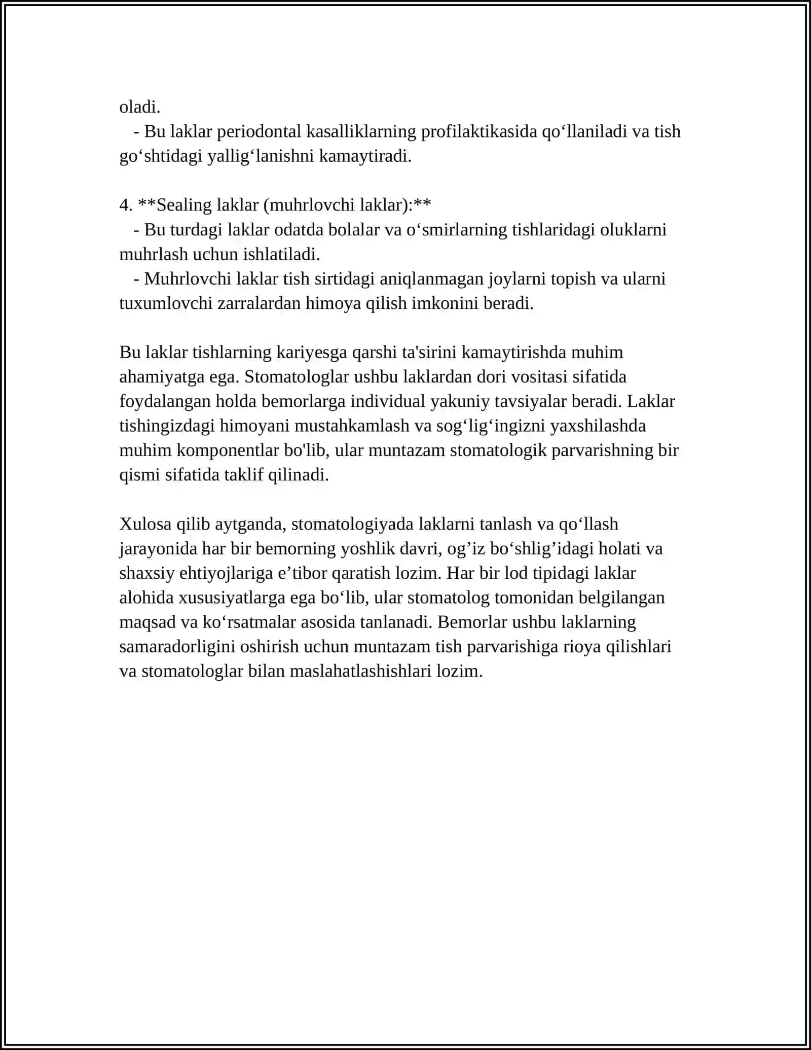 STOMATOLOGIYADA ISHLATILUVCHI LAKLAR 4