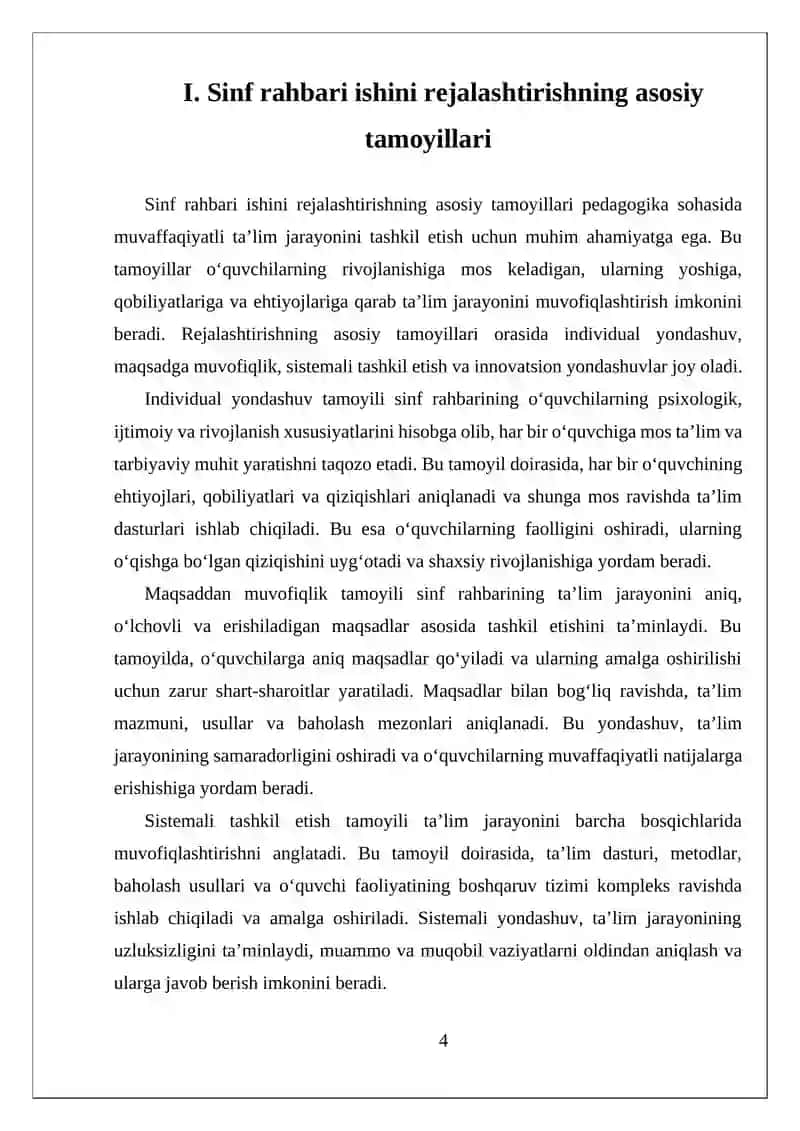 Sinf Rahbari Ishini Rejalashtirish Metodikasi 4