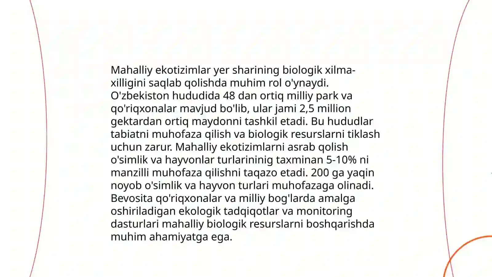 Biologik xilma-xillikni muhofaza qilish muammolarini o’rganish 4