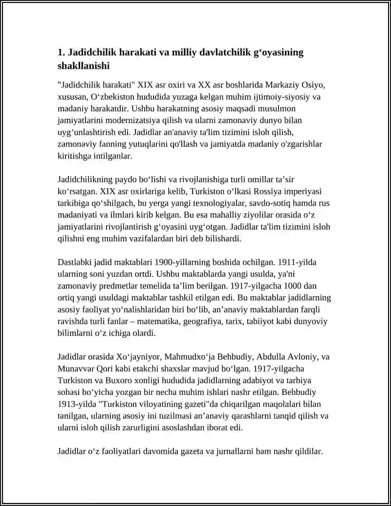 MILLIY DAVLATCHILIKNI BARPO ETISHDAGI HARAKATLAR.JADIDCHILIK 4