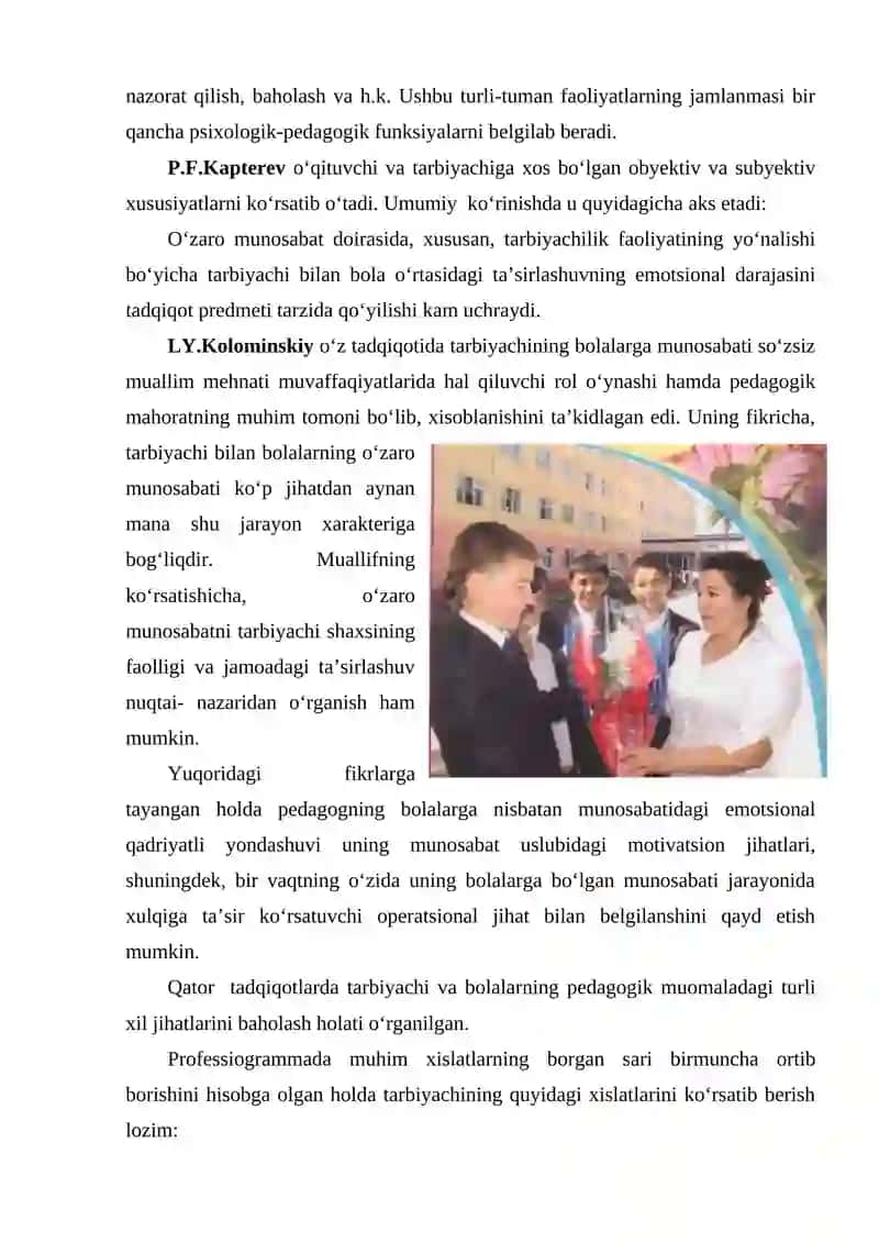 Zamonaviy pedagogikada pedagoglik kasbi va unga qo'yilayotgan talablar 4