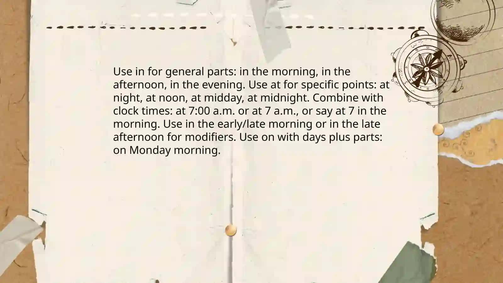 Prepositions and time expressions 4