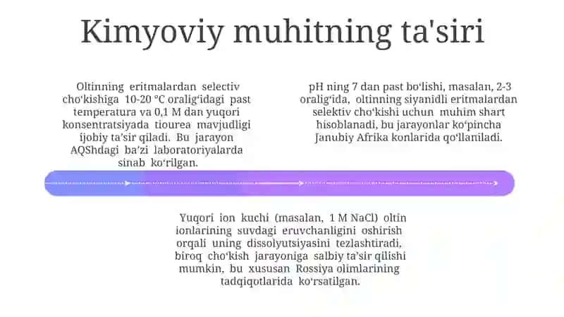 Oltinni mikrobiologik tanlab eritish va cho'ktirishning sharoitlari 4