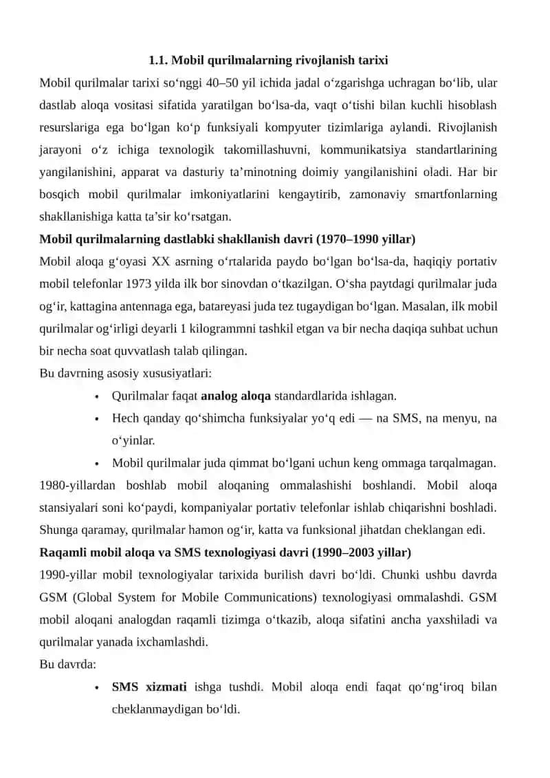 MOBIL QURILMALARDA O’RNATILGAN TIZIMLARNING QO’LANILISHI. 4
