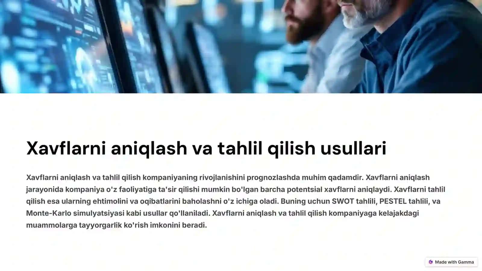 Riskni hisobga olgan holda kompaniyalarning rivojlanishini prognozlash modellari 4