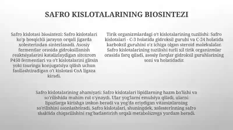 OʻT Kislotalarining Tuzulishi 4