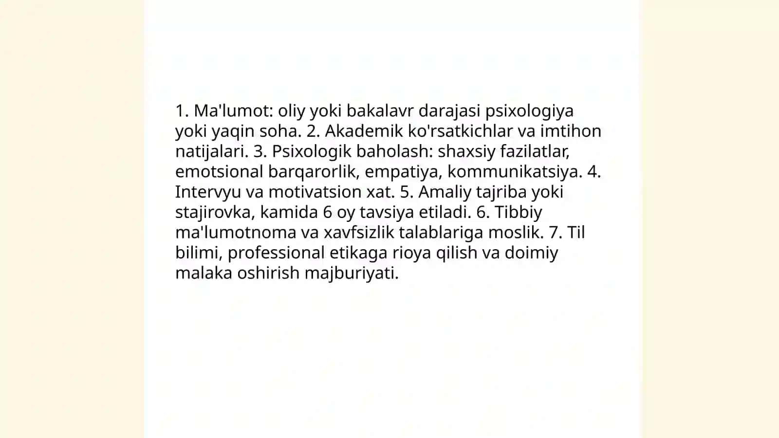 Psixologlarni tayyorlash bosqichlari 4