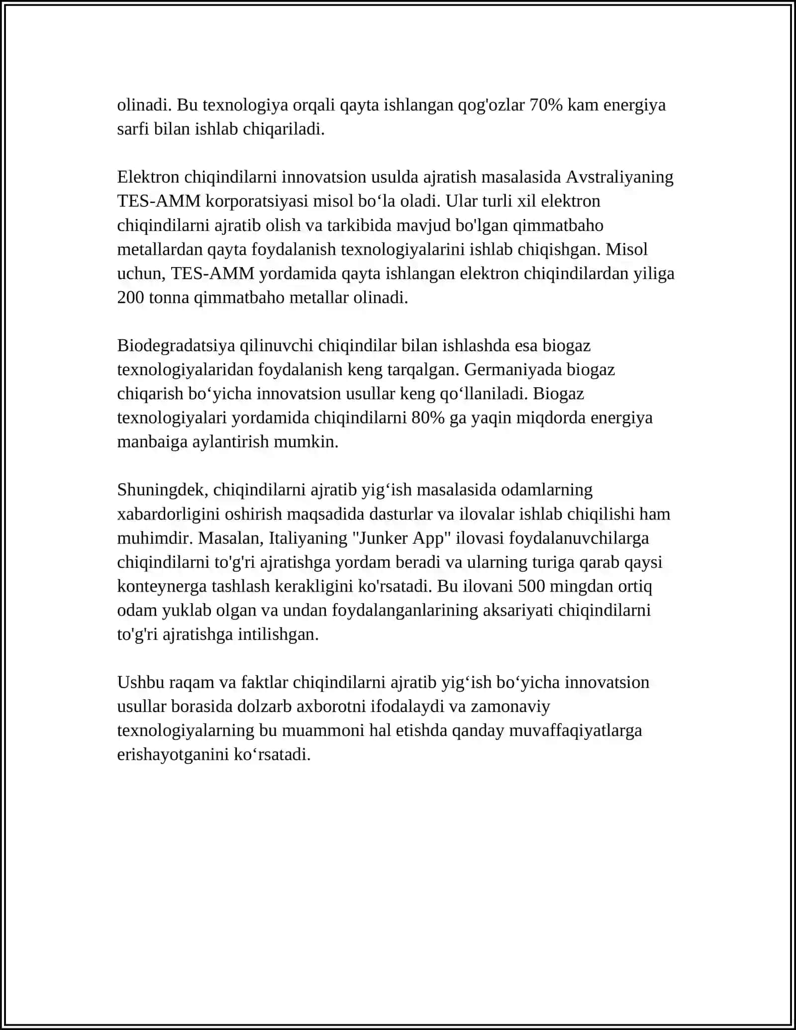 CHIQINDILARNI QAYTA ISHLASHDA INNOVATSION YONDASHUVLAR 4