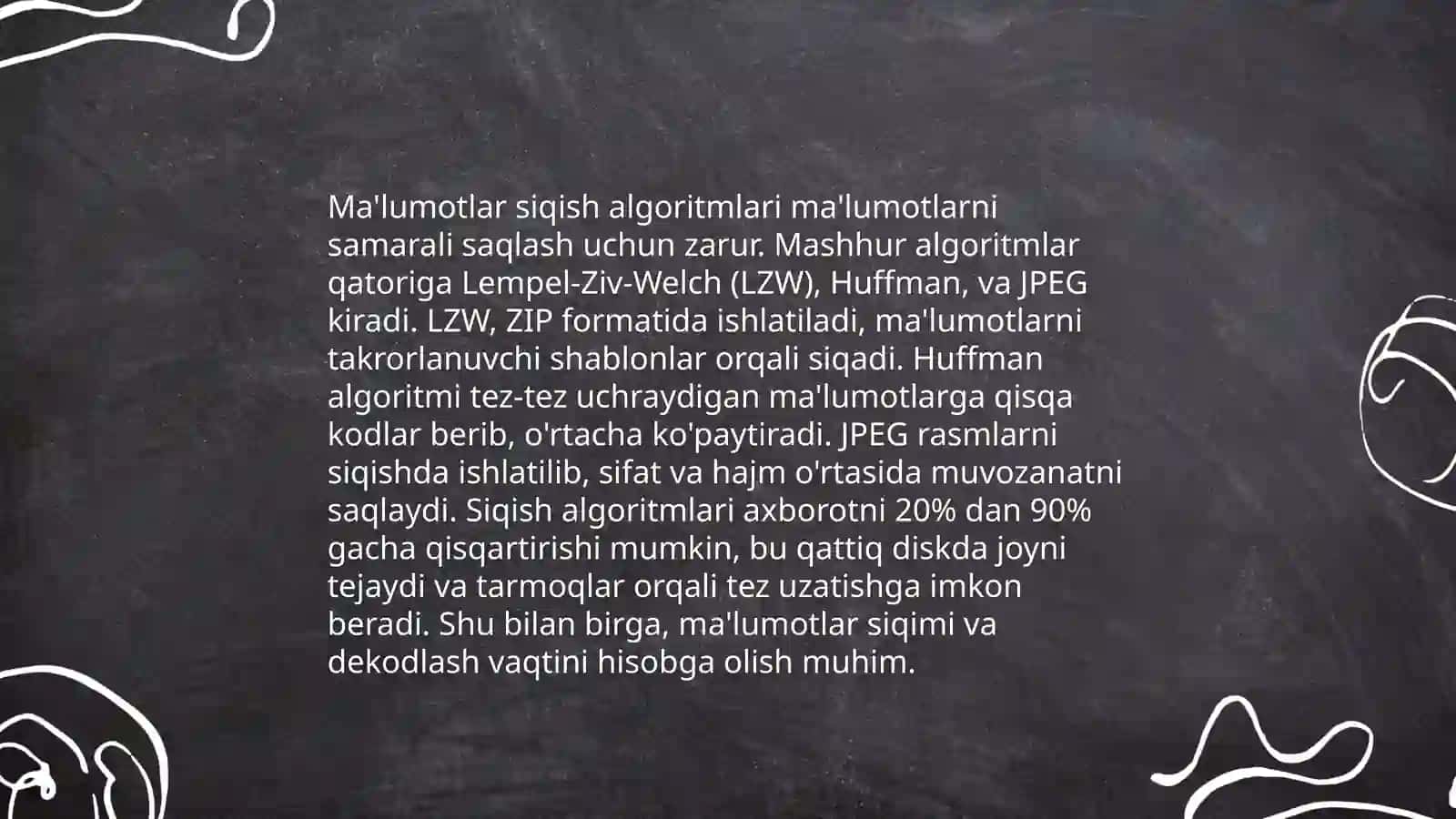 Kompyuterda axborotlarni siqish usullari 4