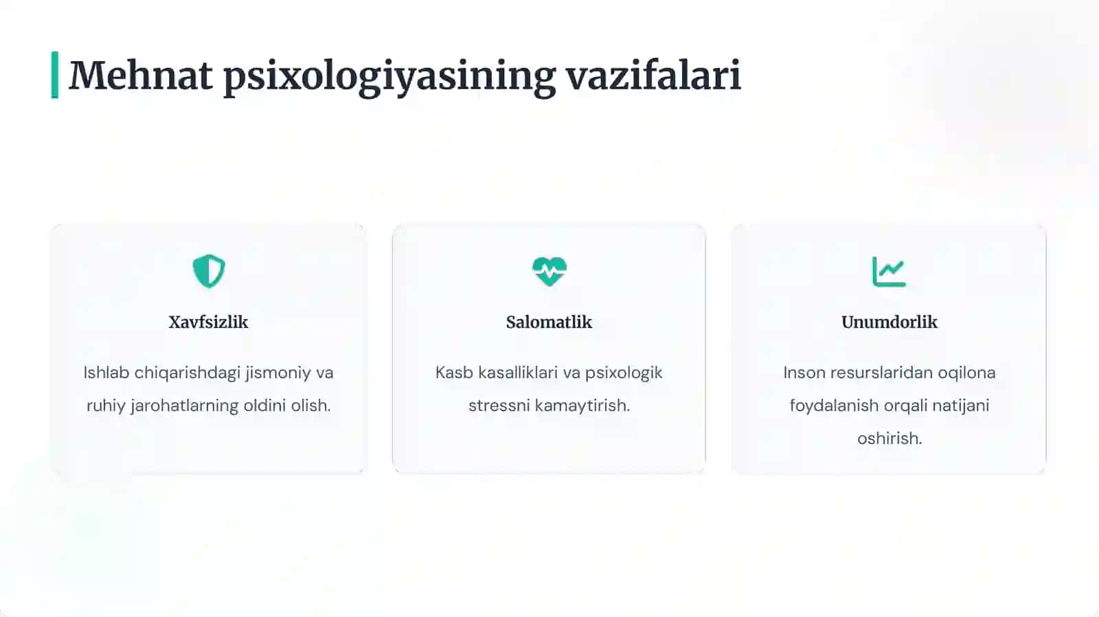 Inson omili va mehnat samaradorligi psixologiyasi 4