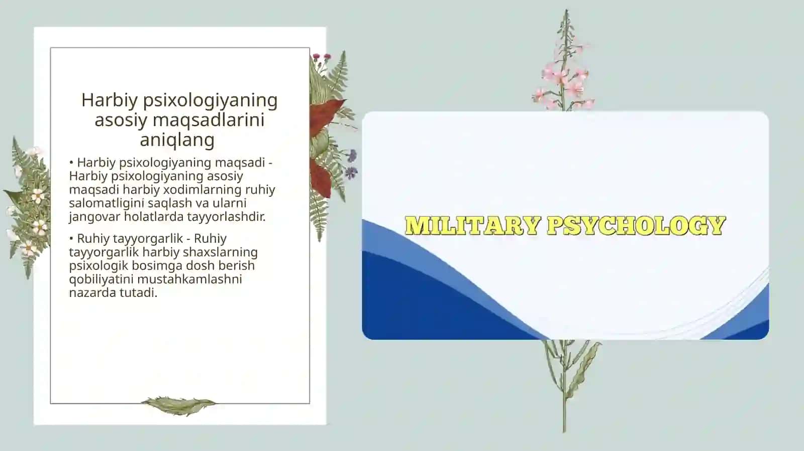 Tez tibbiy psixologik yordam. Harbiy psixologiya va psixoterapiya 4