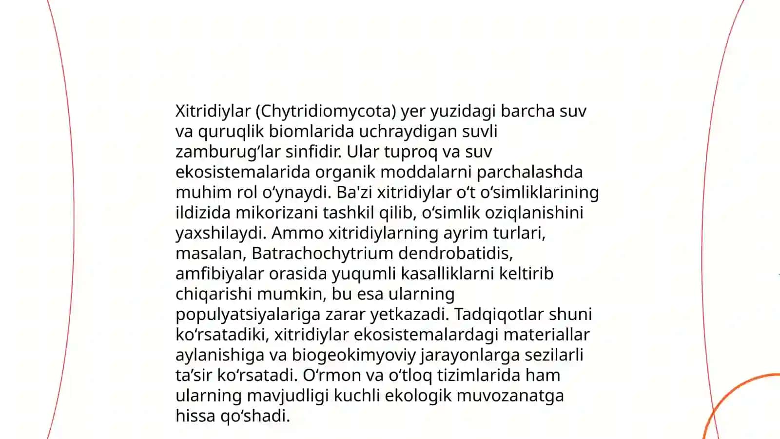 Xitridiyasimonlar sinfining xarakteristikasi, koʻpayish usullari 4
