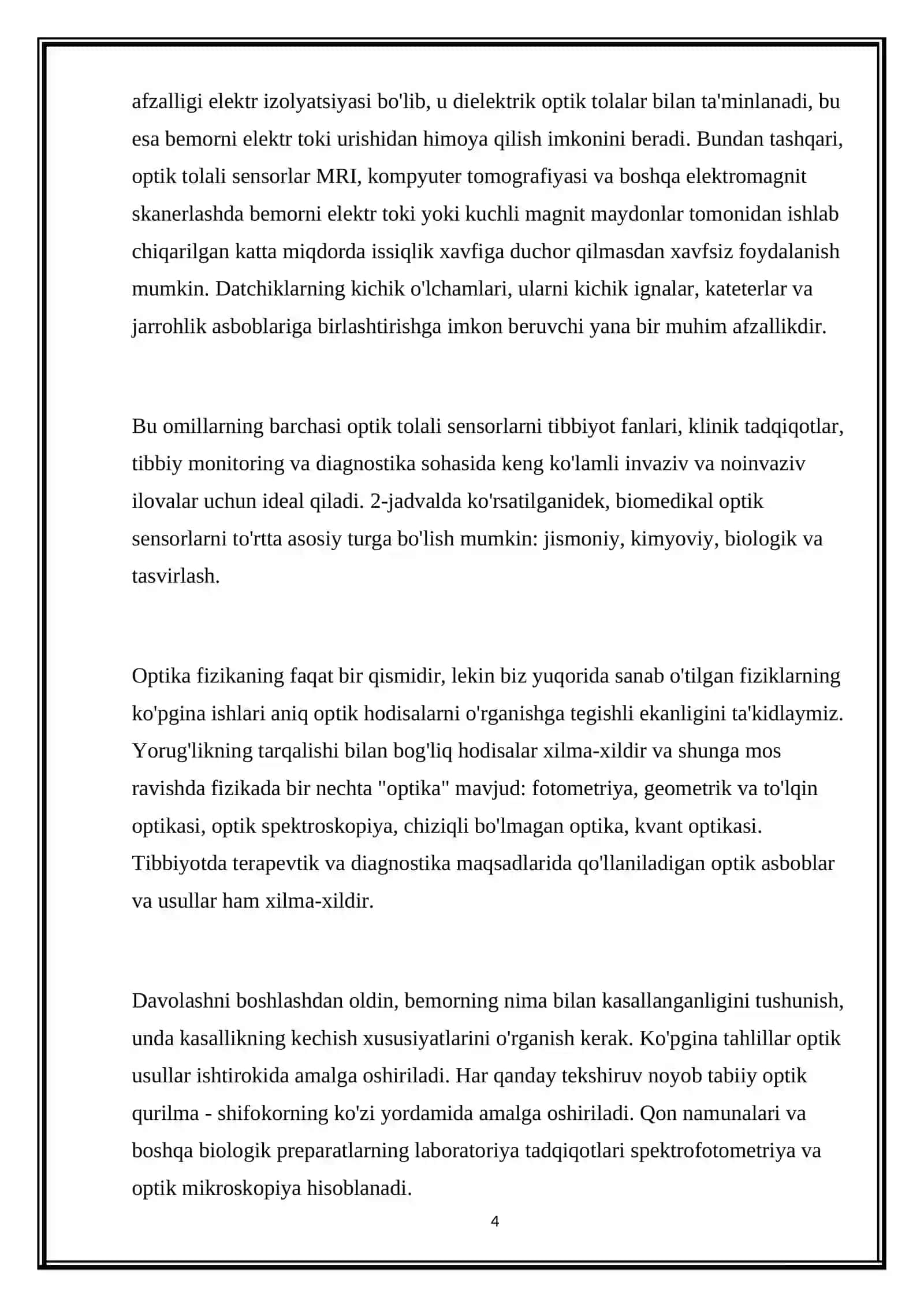 Optik tolaning tibbiyotda qo'llanilishi 4