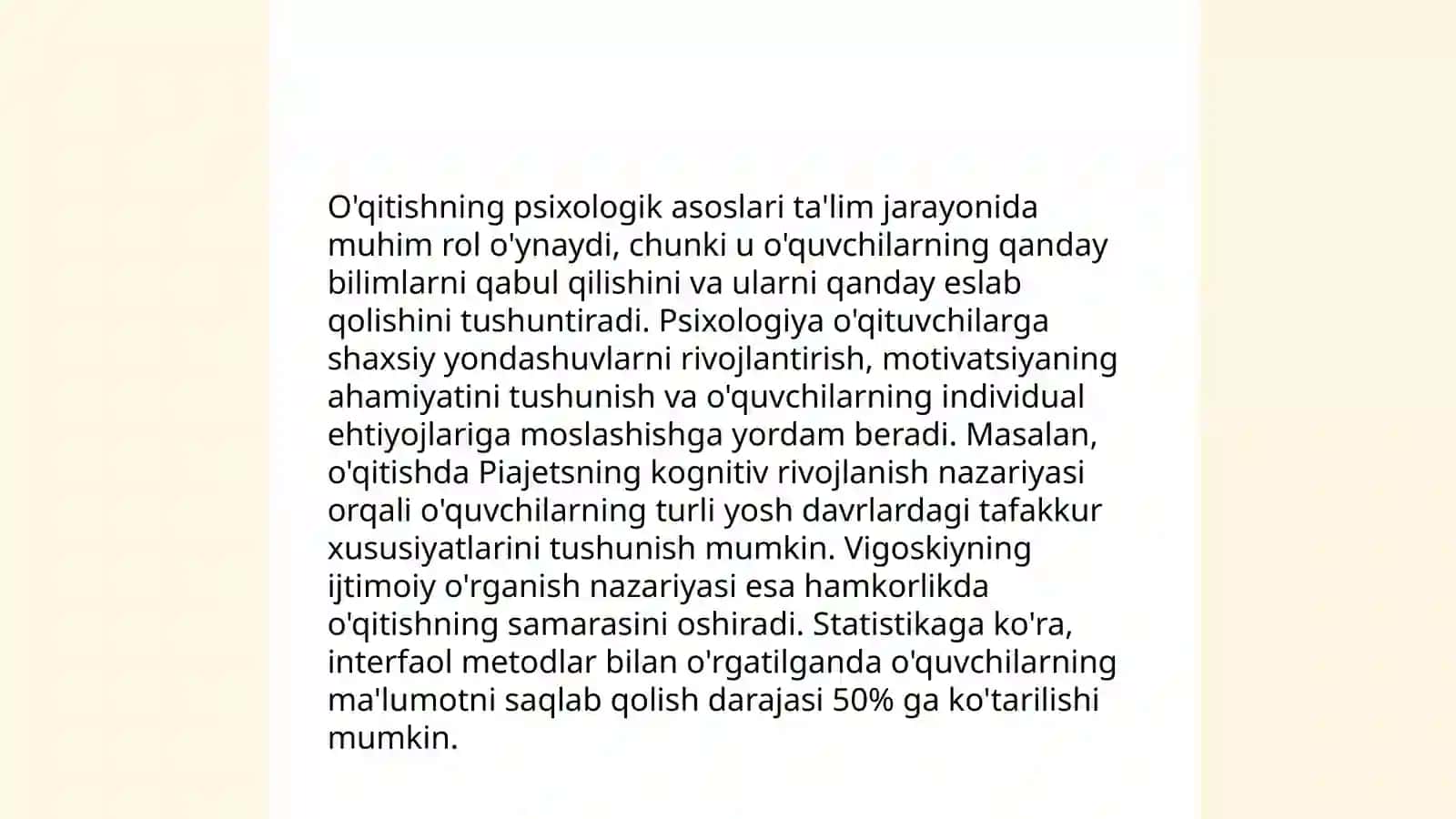 Ta'lim qonuniyatlari, qonuniyatlari va prinsiplari 4