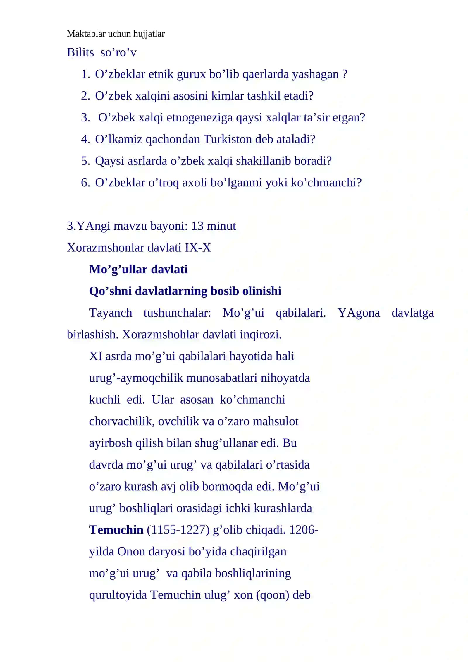 7 – sinf O’zbekiston tarixi 4