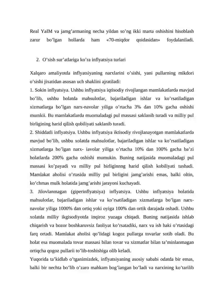 Inflyatsiya va uning kelib chiqishi va oqibatlari 4