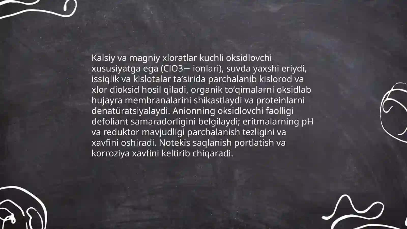 Kalsiy va magniy xloratlarning defoliant sifatida ishlatilishi 4