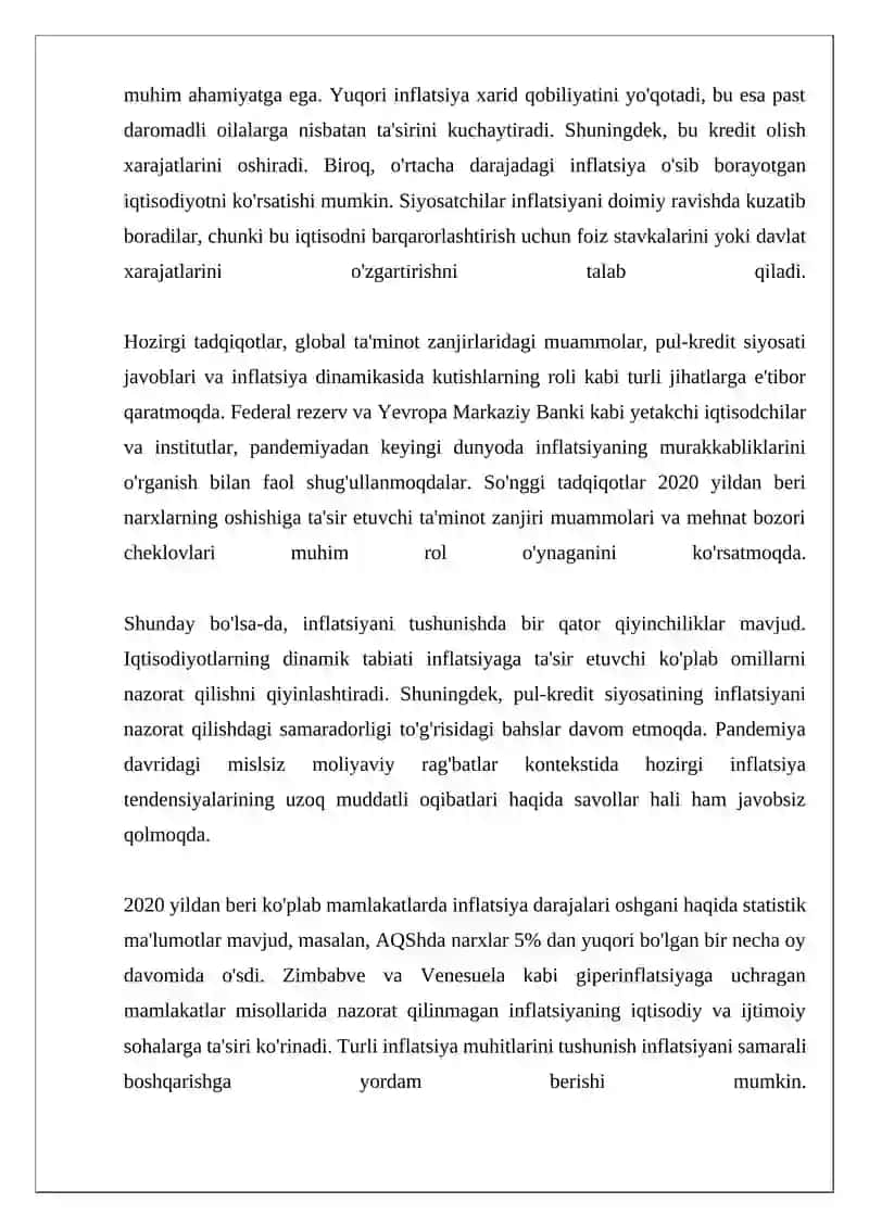 Infulatsiya kelib chiqish sabablari 4