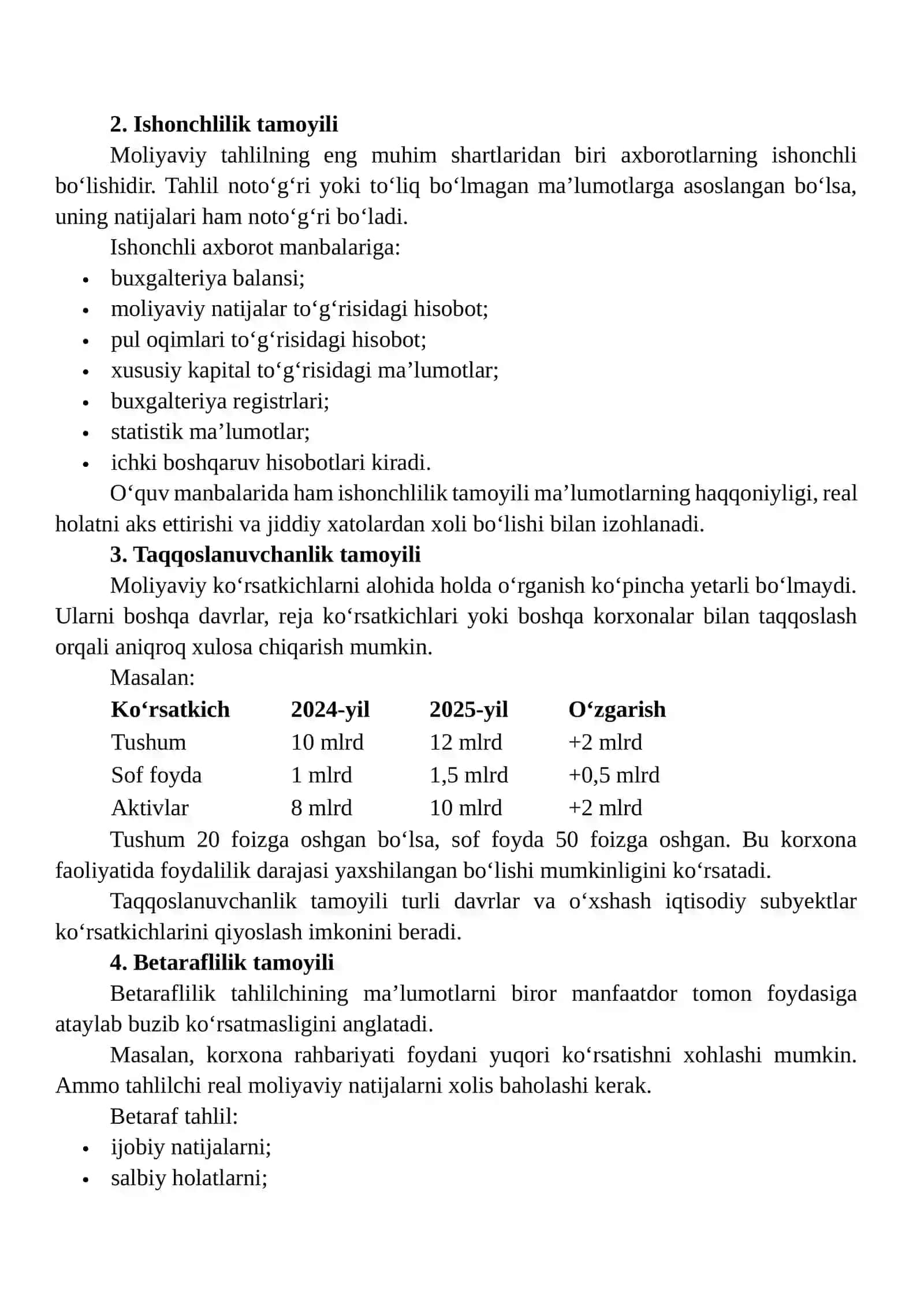 MOLIYAVIY TAHLILNING ASOSIY TAMOYILLARI 4