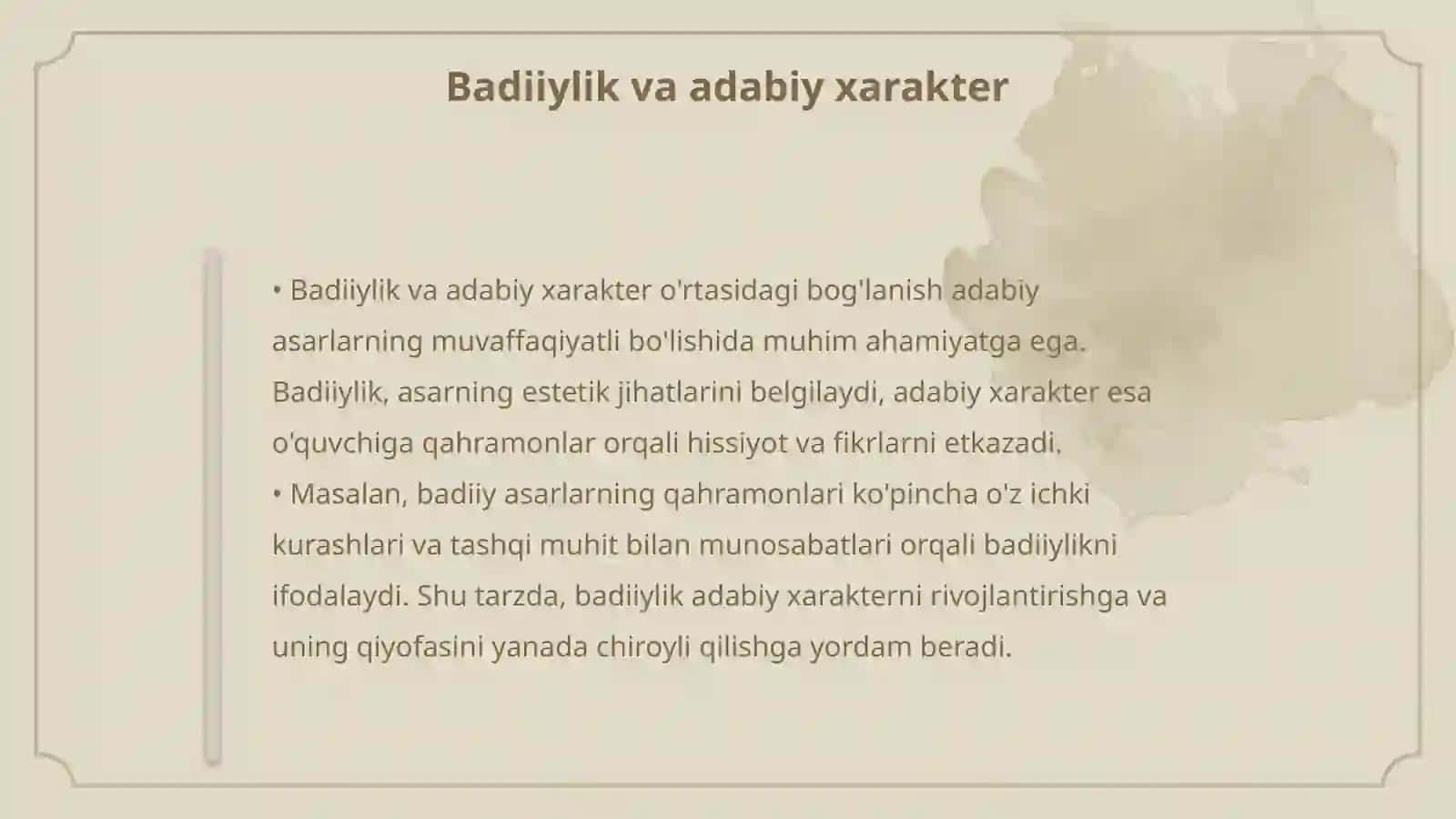 Adabiy xarakter maqolasini oʻqib oʻrganish 4