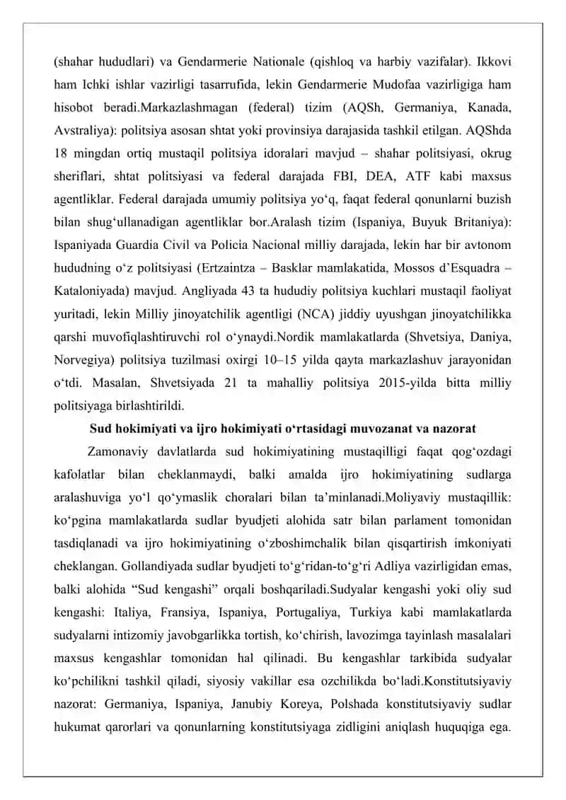 Sud va huquqni muhofaza qiluvchi organlar bo‘yicha xorijiy mamlakatlar tajribasi tahlili 4
