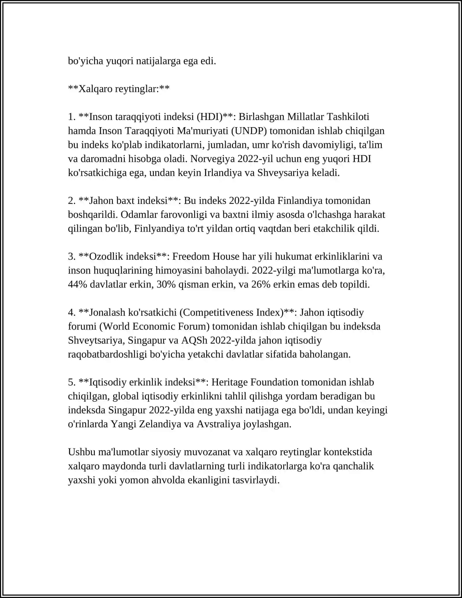 SIYASIY-HUQUQIY TARAWDAG'I USTIN TURATUG'IN XALIQ-ARALIQ REYTINGLER 4