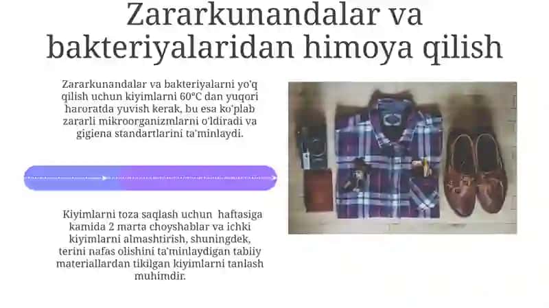 Kiyim-boshlar va oyoq kiyimlar gigiyenasi 4