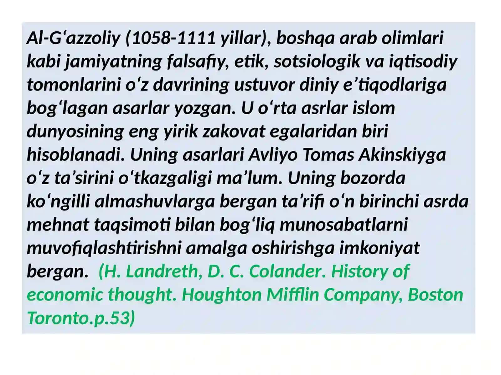 Arab-islom mutafakkirlari iqtisodiy fikrlari 4