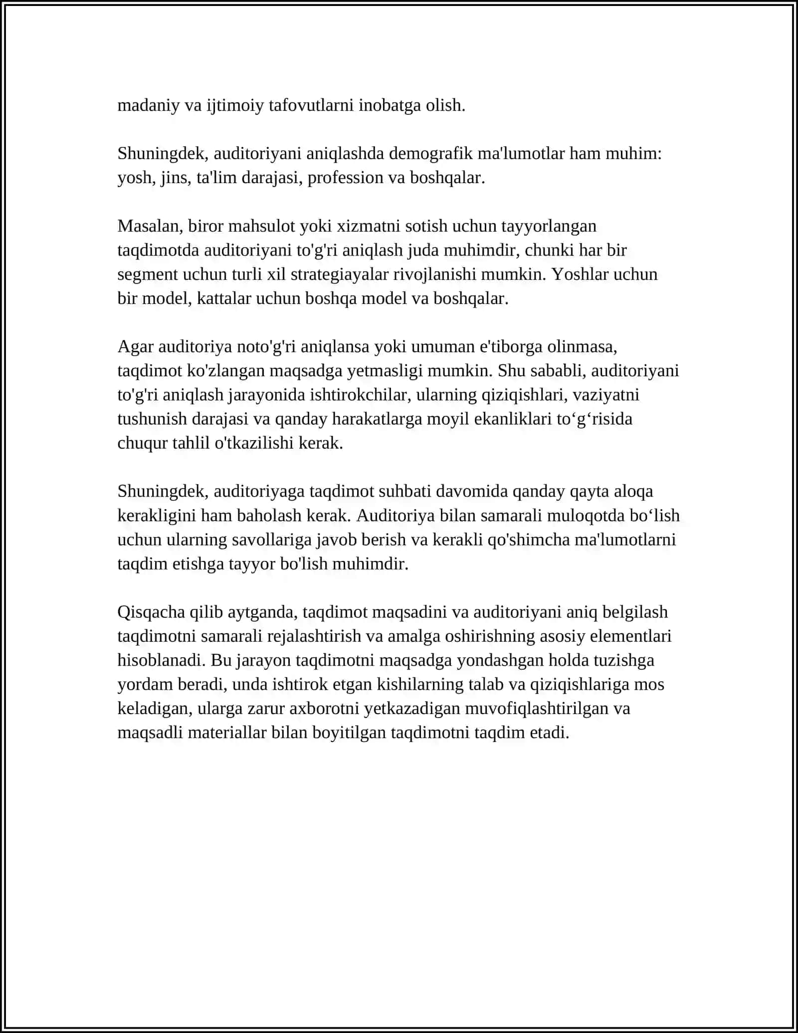 MUSTAQIL ISH Mavzu: PPT TAQDIMOT TAYYORLASH 4