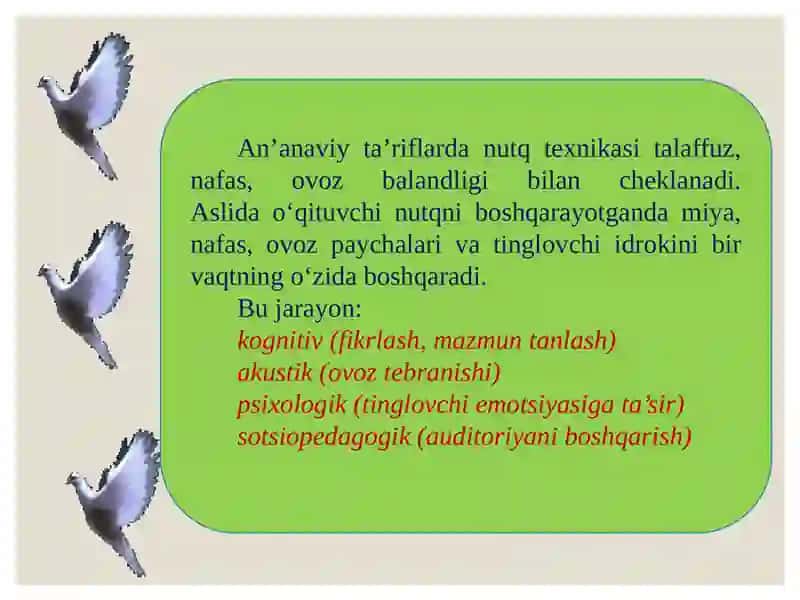 O‘qituvchining nutq texnikasi va notiqlik madaniyati 4