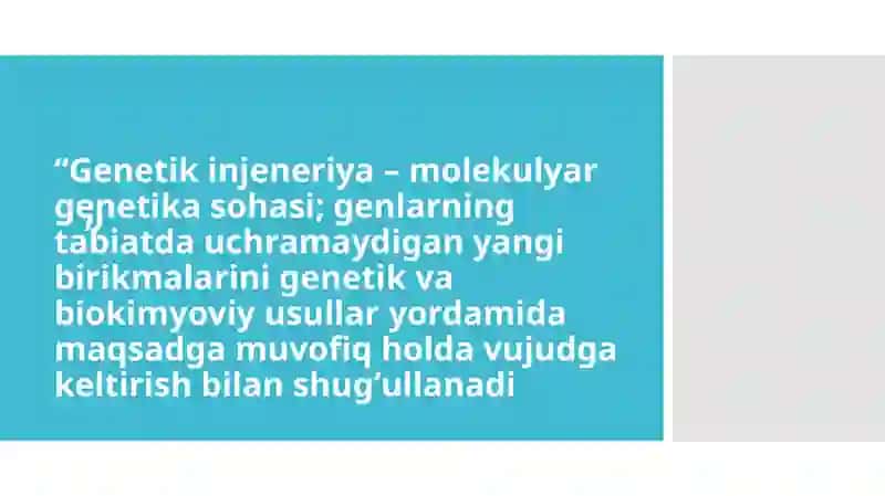 Geninjeneriya va uning meditsina amaliyotidaqo'llanilishi 4