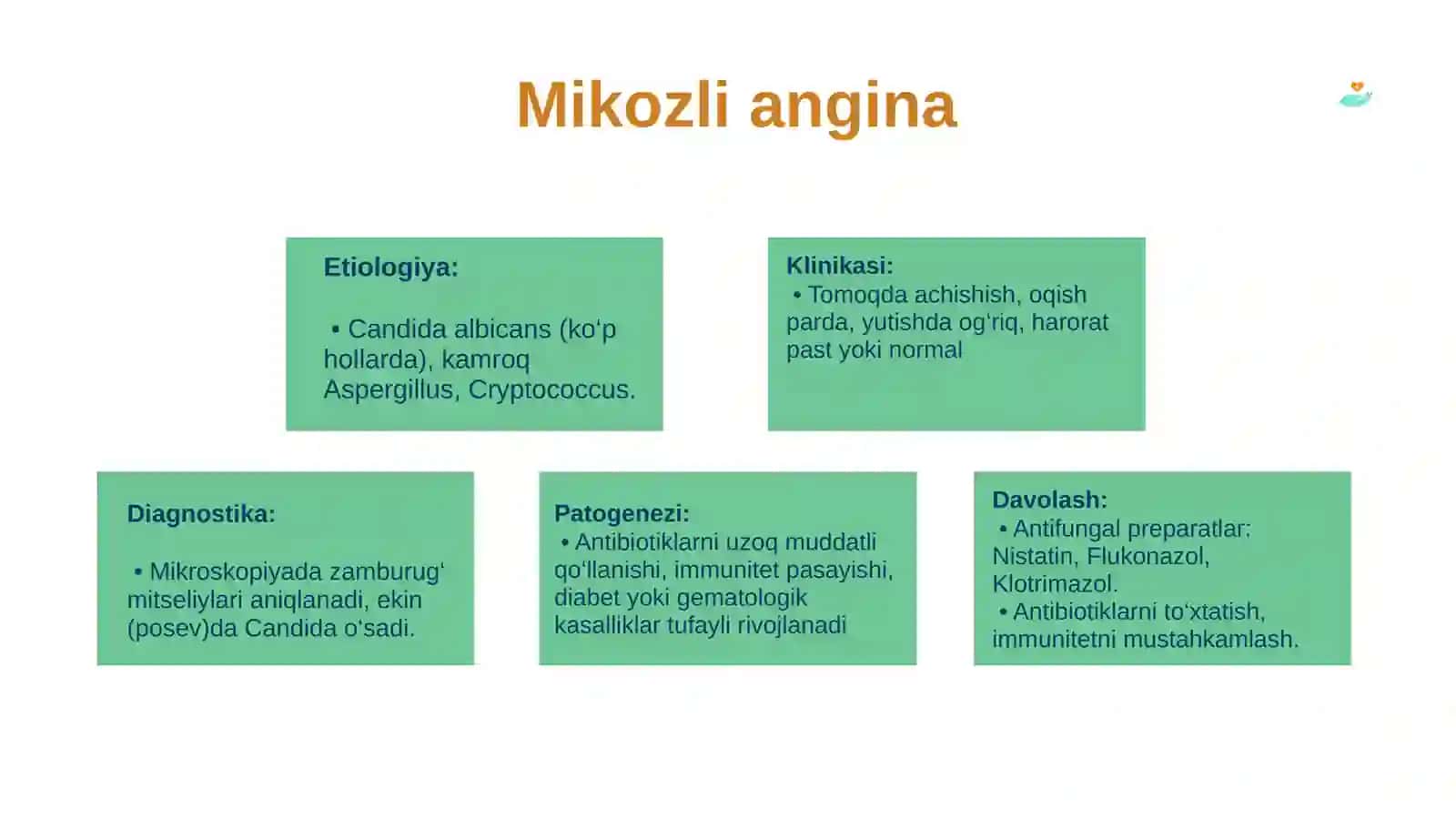 HAR XIL ETIOLOGIYALI ANGINALAR VA INFEKSIYAGA BOG‘LIQ BO‘LMAGAN KASALLIKLAR 4