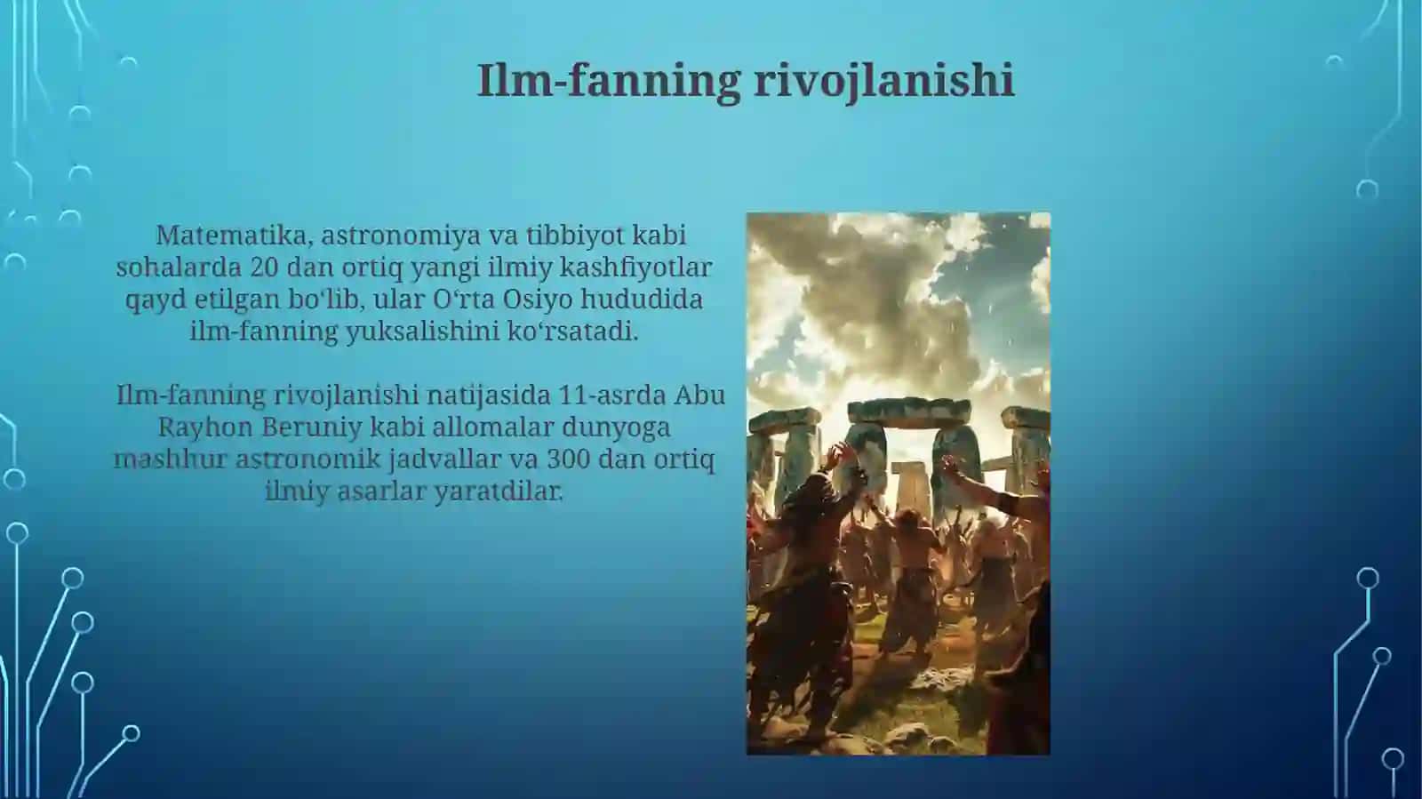 IX-XII asrlarda mamlakatimiz hududida daroy bergan madaniy uyg'onish 4