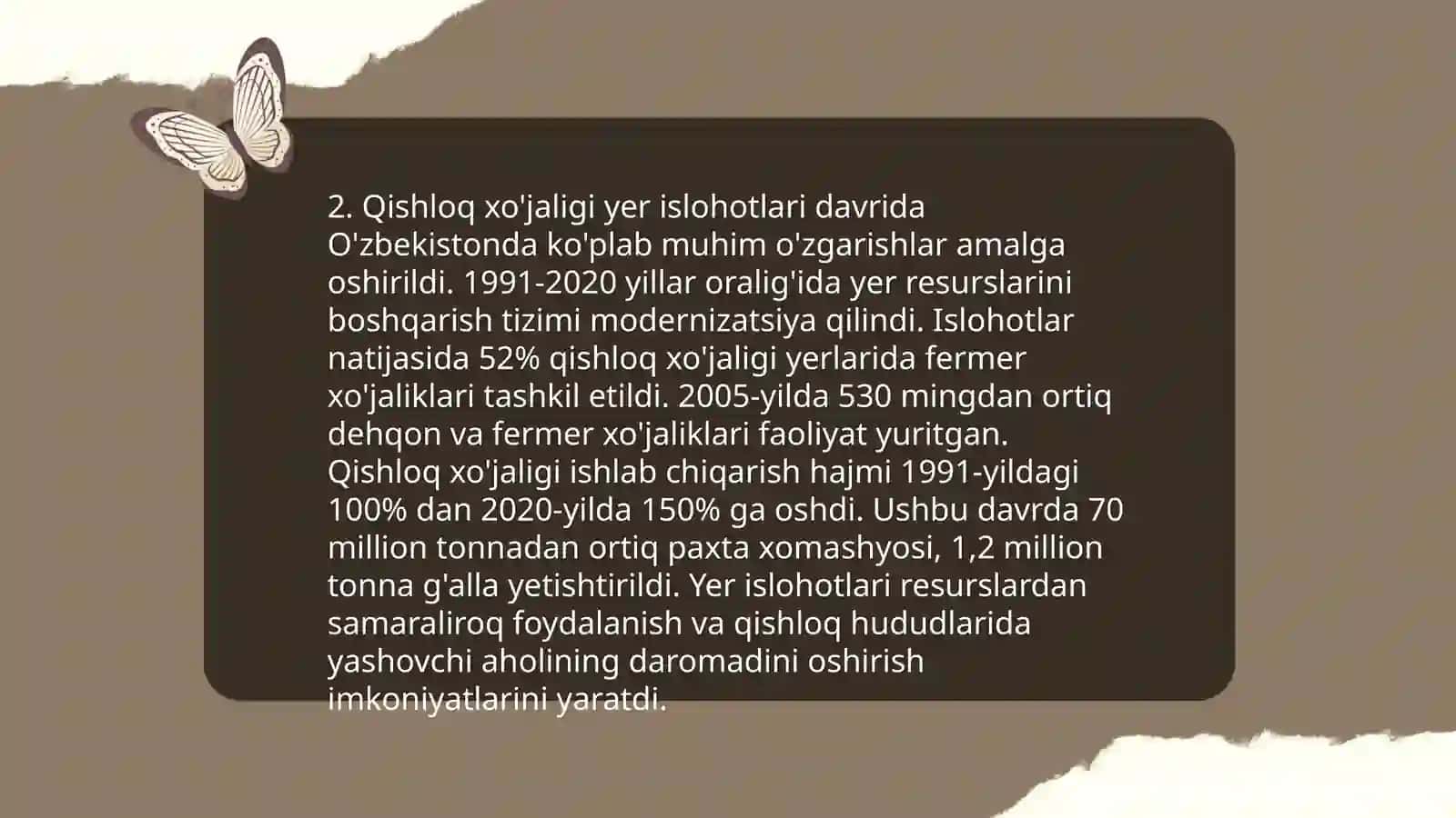 Mustaqillikdan keyingi qishloq xo'jaligi siyosati 4