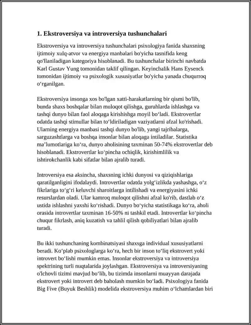 G.AYZENKNING “EKSTROVERSIYA-INTROVERSIYA VA NEYROTIZMNI ANIQLASH” SO‘ROVNOMASI 4