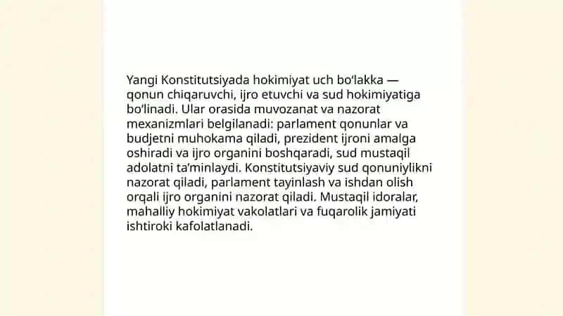Yangi kanistutsiya yangi Oʻzbekiston: uygʻunlik va aloqadorlik 4