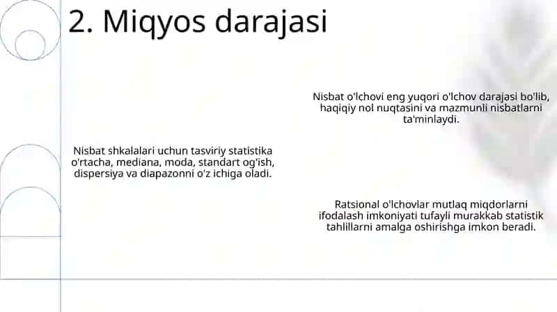 Õlchov shkalari uchun tavsiflovchi statistika 4