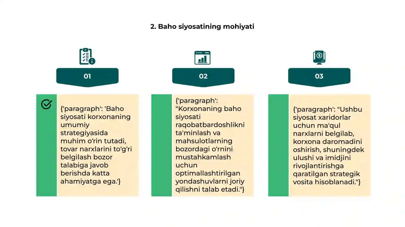 Korxona tovar va baho siyosatining tahlili 4