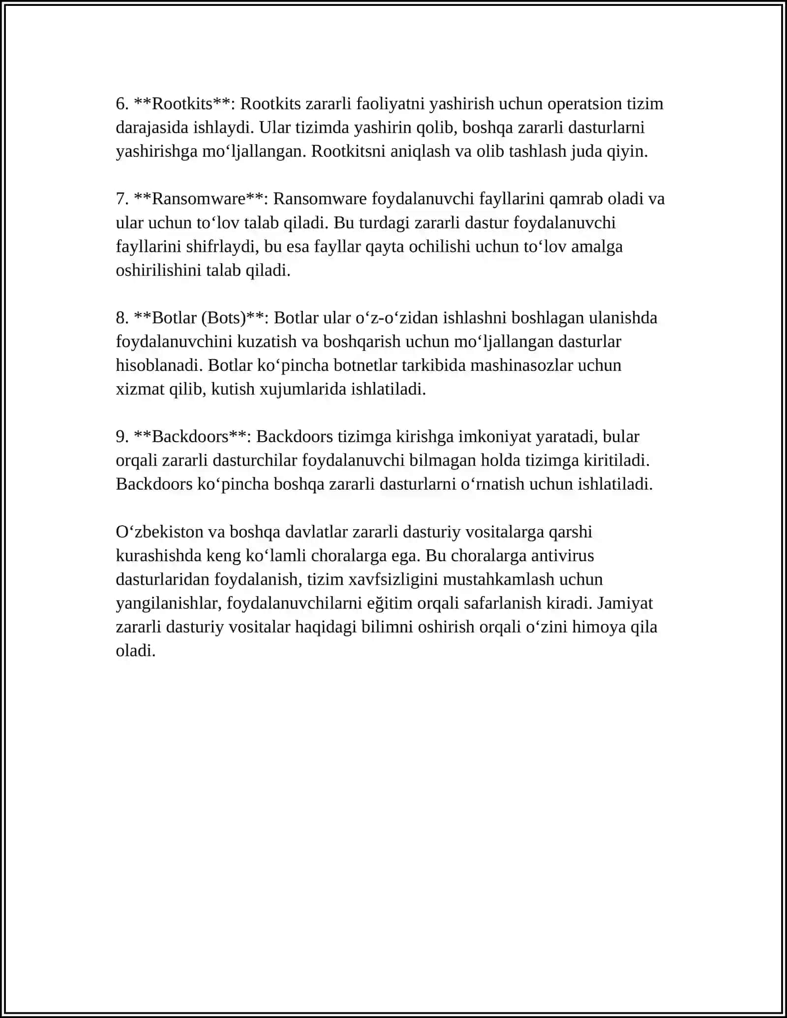 ZARARLI DASTURIY VOSITALARNI KLASSIFIKATSIYA VA HIMOYA USULLARI 4